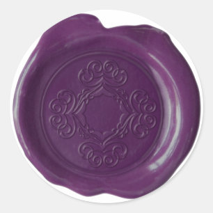 Wachs-Siegel-Monogramm - Tiefes Purpur - Bargallo- Runder Aufkleber