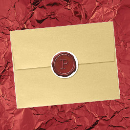 Wachs Siegel Red Monogram P Initial Runder Aufkleber