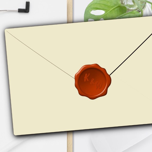 Wachs Siegel Wedding Initials Shaping Stickers Aufkleber (Von Creator hochgeladen)