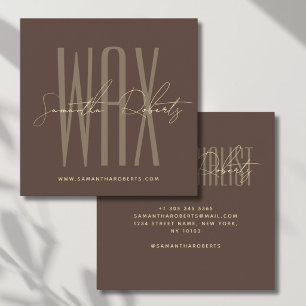 Wachs-Spezialist moderne Typografie Schrift braun Quadratische Visitenkarte