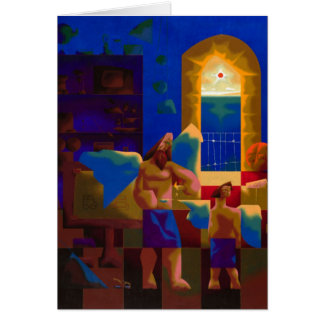 Wachs und Federn - leere Karte