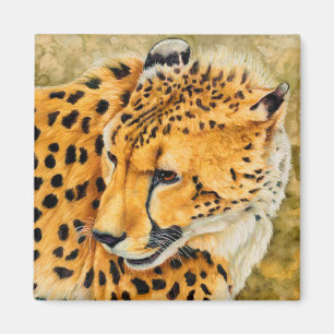 Wachsam - Gepard-Kunst-Magnet Magnet