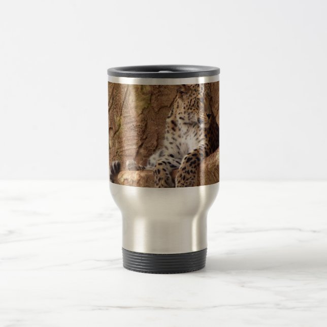 Wachsame Leopard-Reise-Tasse Reisebecher (Mittel)