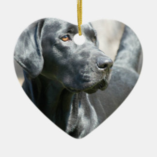 Wachsame schwarze Hundeverzierung Labradors Keramik Ornament