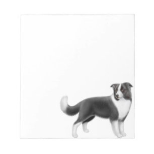 Wachsamer Border-Collie-Hundenotizblock Notizblock