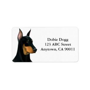 Wachsamer Dobermannpinscher-Hundeaufkleber Adressaufkleber