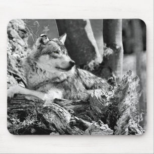 wachsamer Wolf Mousepad