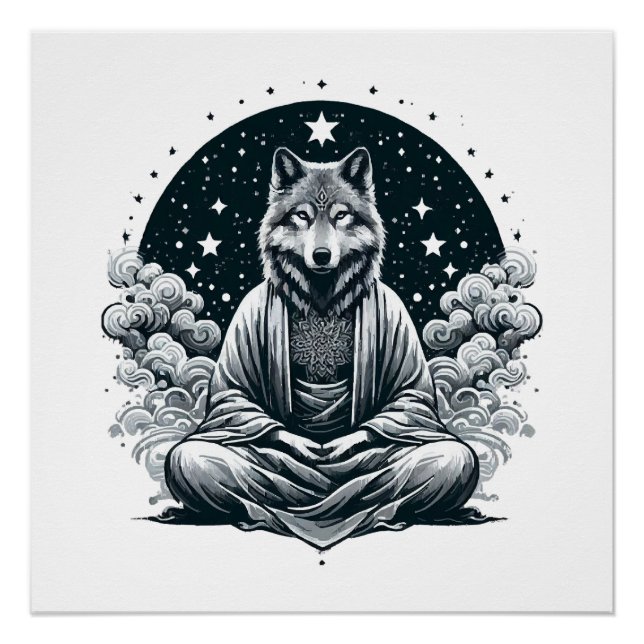 Wachsamer Wolf Poster (Vorderseite)