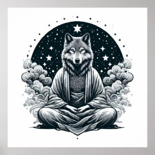 Wachsamer Wolf Poster