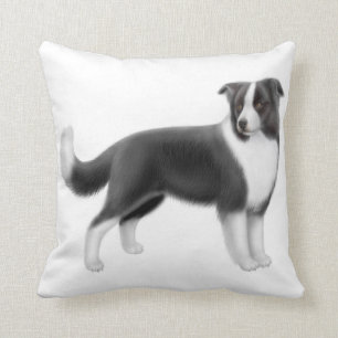 Wachsames Border-Collie-Hundekissen Kissen