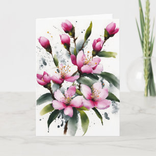 Wachsblume - Aquarellblumen Karte