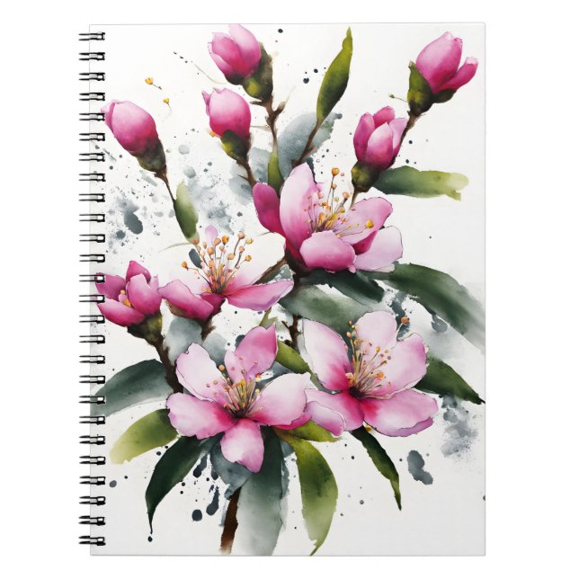 Wachsblume - Aquarellblumen Notizblock (Vorderseite)