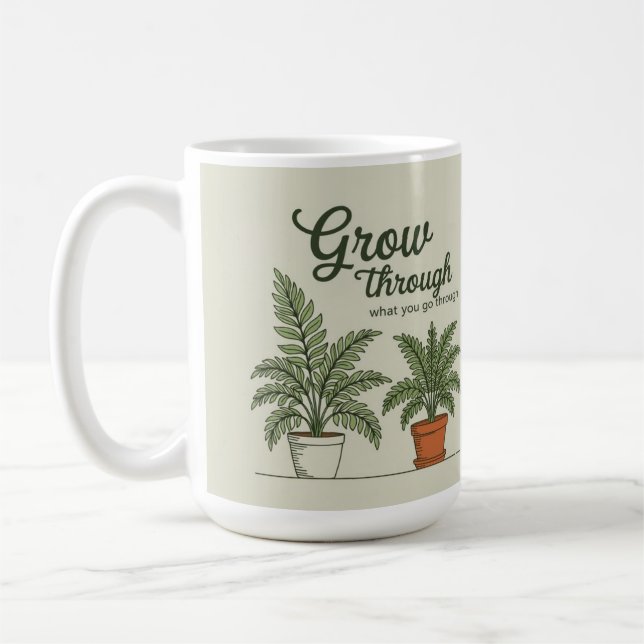 Wachse durch das, was du durchmachst Mama Kaffeeta Kaffeetasse (Links)