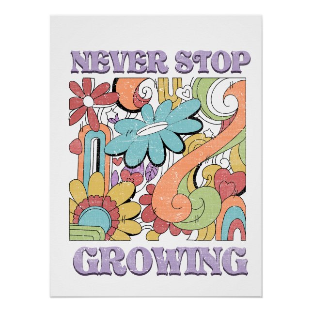 Wachse immer weiter Retro  Poster (Vorderseite)
