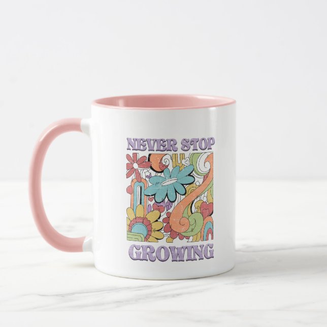 Wachse immer weiter Retro  Tasse (Links)