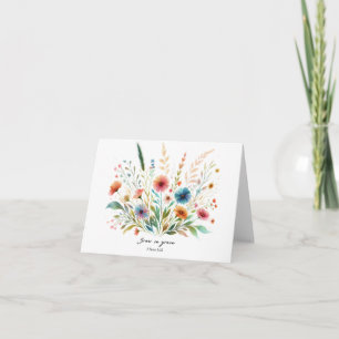 Wachse in Gnade floral Karte