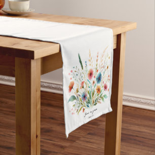 Wachse in Gnade floral Kurzer Tischläufer