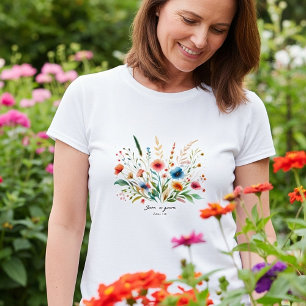 Wachse in Gnade floral T-Shirt