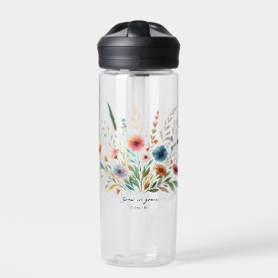 Wachse in Gnade floral Trinkflasche