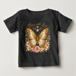Wachse mit Liebe Gold Schmetterling Floral Kinder  Baby T-shirt