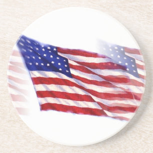 Wachsen der US-Flagge Sandstein Untersetzer