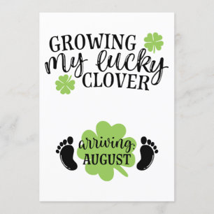 Wachsen meiner glücklichen Klee Ankunft August St  Einladung