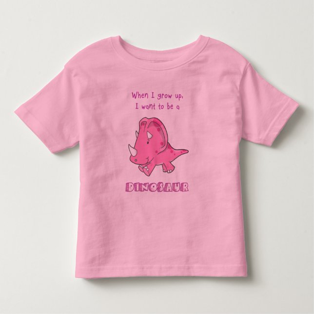 wachsen Sie Dinosaurierrosa auf Kleinkind T-shirt (Vorderseite)