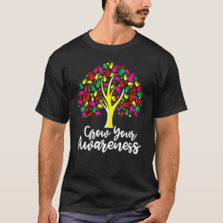 Wachsen Sie Ihre Aufmerksamkeit Autismus Handbaum T-Shirt