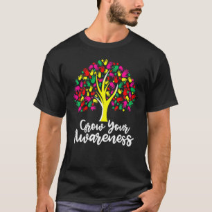 Wachsen Sie Ihre Aufmerksamkeit Autismus Handbaum T-Shirt