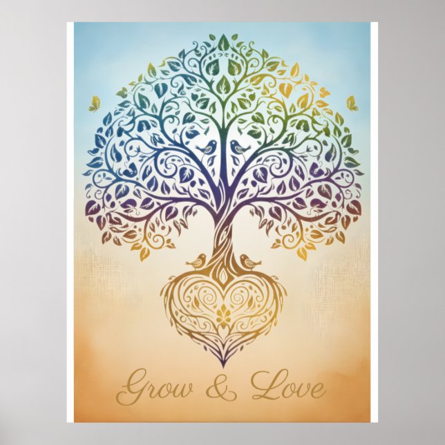 Wachsen und Lieben Leinwand Poster (Vorne)