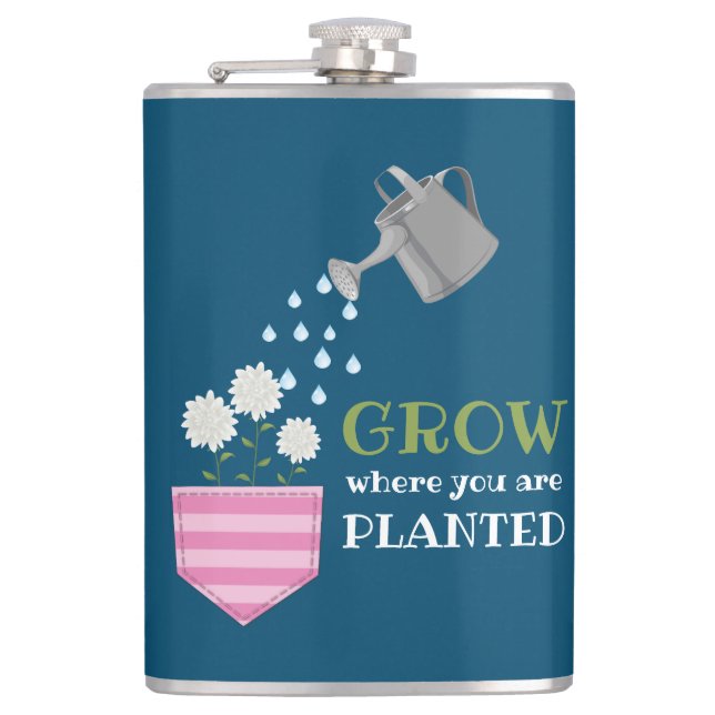 Wachsen, wo man Tascheninspektion gepflanzt wird Flachmann (Vorderseite)