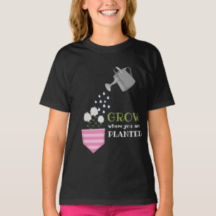 Wachsen, wo man Tascheninspektion gepflanzt wird T-Shirt