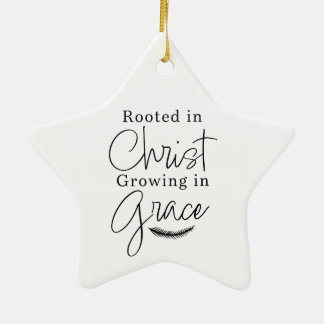 Wachsend in Gnade Schwarz-Weiß-Stern-Weihnachten Keramik Ornament