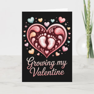 Wachsend mein Valentine durch Fußspuren Herz  Karte