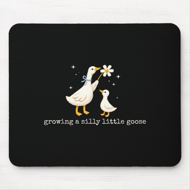 Wachsende alberne kleine Gans Schwangerschaft Mousepad (Vorne)