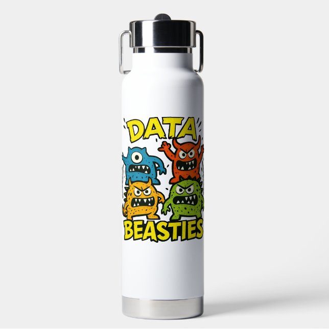Wachsende Datenmonster Wasserflasche Trinkflasche (Vorderseite)