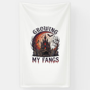 Wachsende Fangzähne Halloween Verlassenes Schloss Banner