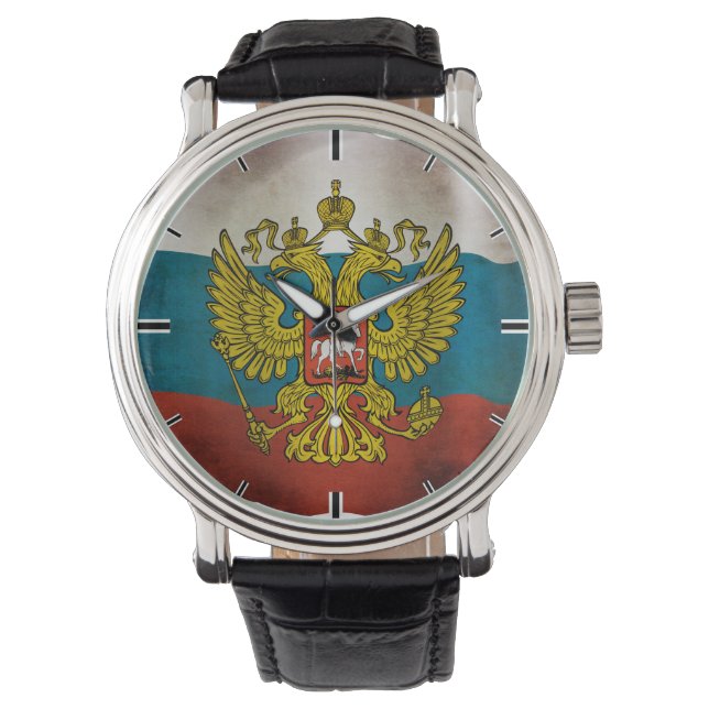 Wachsende Flagge Russlands Armbanduhr (Vorderseite)