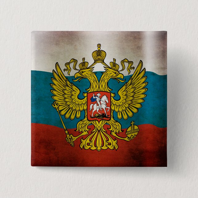 Wachsende Flagge Russlands Button (Vorderseite)