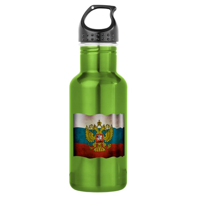 Wachsende Flagge Russlands Edelstahlflasche (Vorderseite)