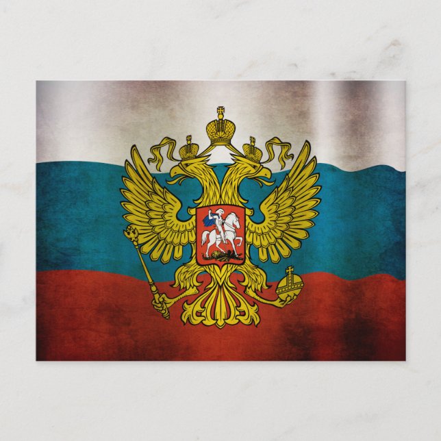 Wachsende Flagge Russlands Postkarte (Vorderseite)