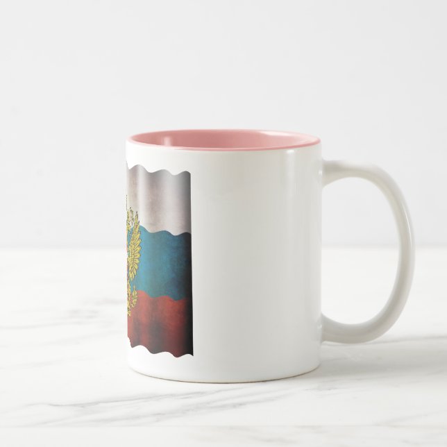 Wachsende Flagge Russlands Zweifarbige Tasse (Rechts)