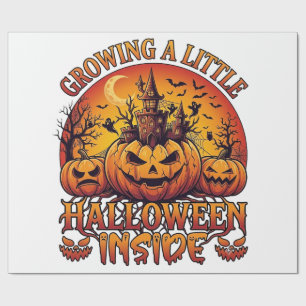 Wachsende kleine Halloween-Kürbisse im Inneren, Ge Geschenkpapier