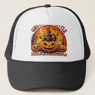 Wachsende kleine Halloween-Kürbisse im Inneren, Ge Truckerkappe