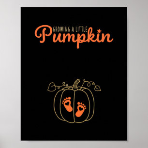 Wachsende kleine Kürbis Herbst Schwangerschaft Tha Poster