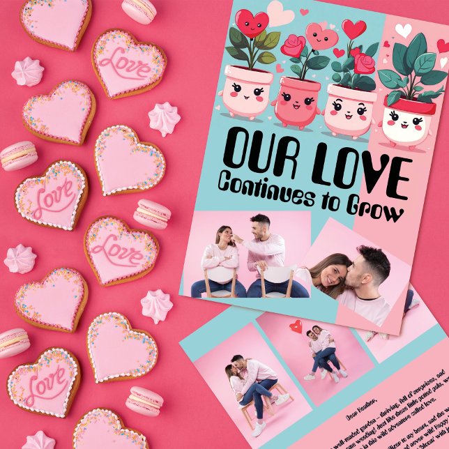 Wachsende Liebe gepunktete Pflanze Valentinstag Feiertagskarte (Von Creator hochgeladen)