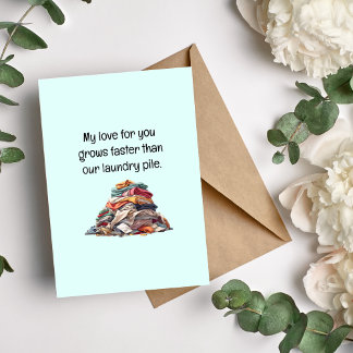 Wachsende Liebe, wachsende Pile Funny Liebe Sprich Feiertagskarte
