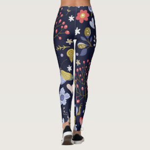 Wachsende positive Blume und schmetterlingsfarbene Leggings