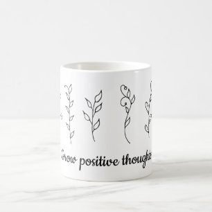 Wachsende positive Gedanken Blume Minimalistisch N Kaffeetasse