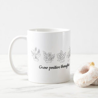 Wachsende positive Gedanken Blume Minimalistisch N Kaffeetasse